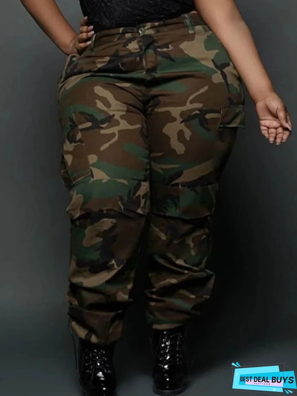 Plus Size Camouflage Print Long Pants