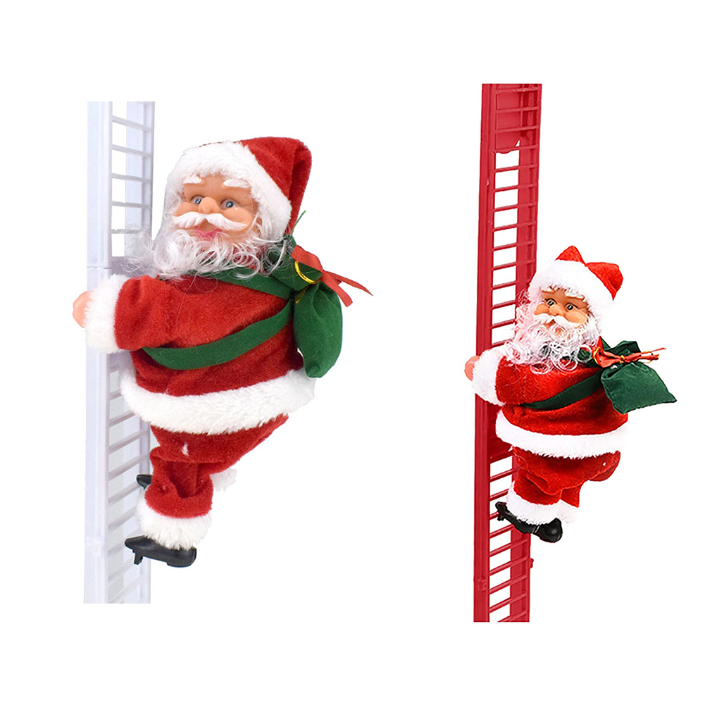 

Electric Santa Claus Climbing Ladder Stairs Light Music Toys, White, 501 Original