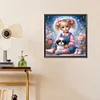 Diamond Painting-DIY Full Round Drill Girl and Dog