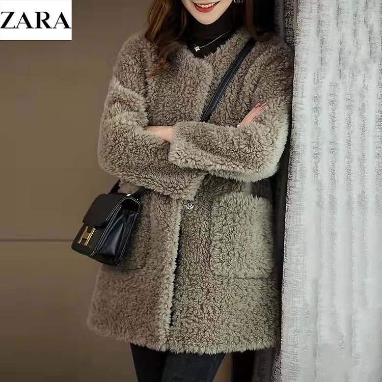Damska kurtka z owczej sk&oacute;ry ZARA&reg;🐑, modna i wygodna