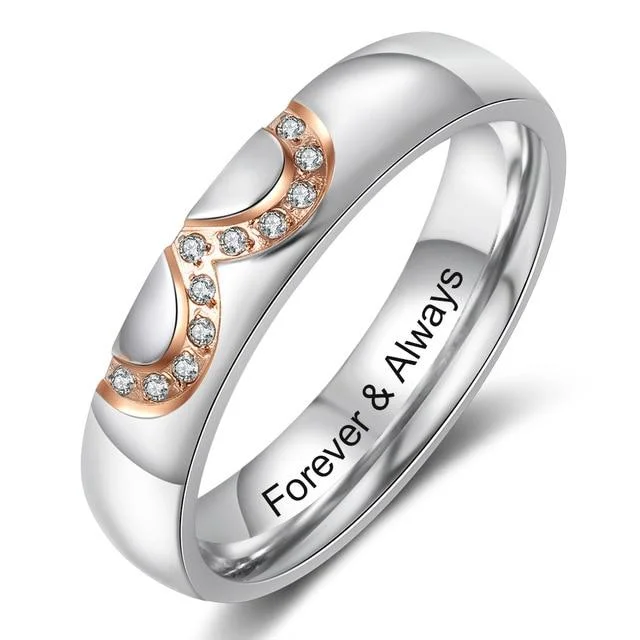 Personalized Infinity Stainless Steel Couple Rings