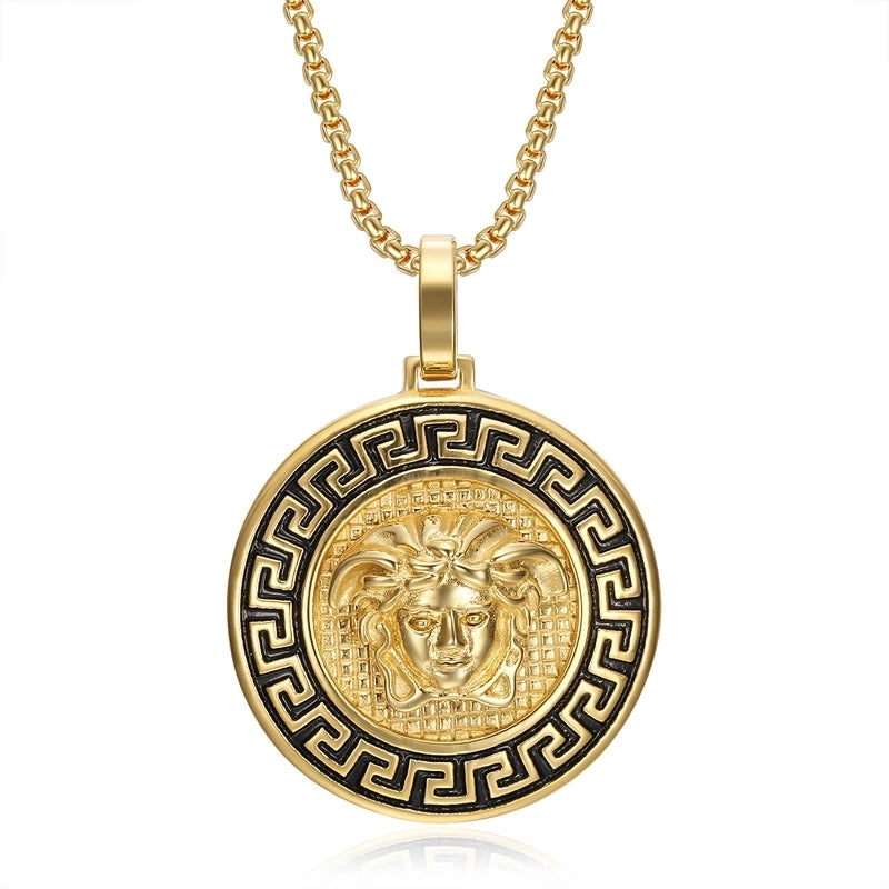 Hip-Hop Round Titanium Steel Plating 18K Gold Plated Men’s