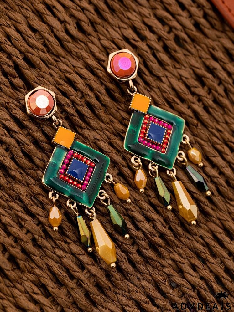 Geometric Decor Drop Earrings