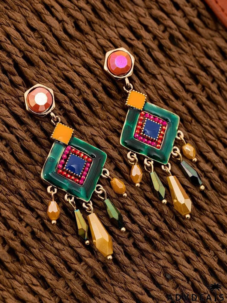 Geometric Decor Drop Earrings