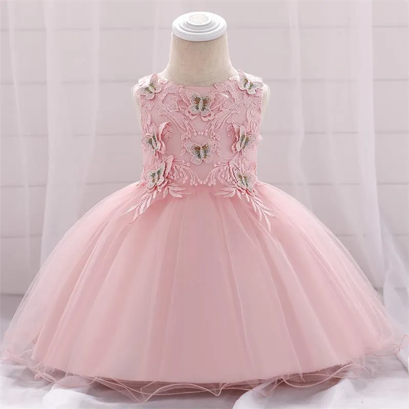 2021 Summer Newborn 1st Birthday Dress For Baby Girl Dress Butterfly Baptism Dress Wedding Princess Dresses Girl Party 1 2 Year
