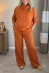 Comfortable two-piece set &ndash; soft turtleneck top and wide-leg pants