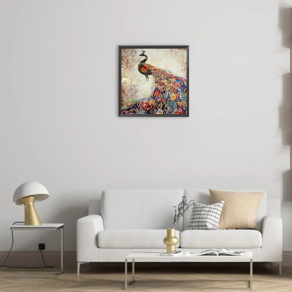 Full Round Diamond Painting 30*30cm - Peacock