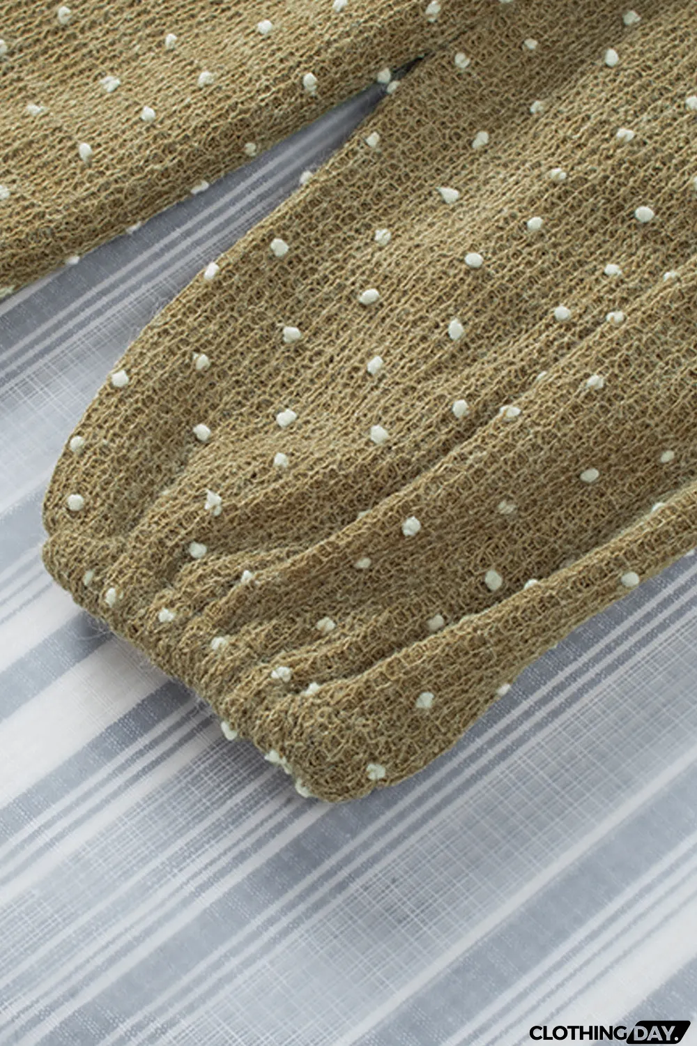 Swiss Dot Raglan Sleeves Knit Top