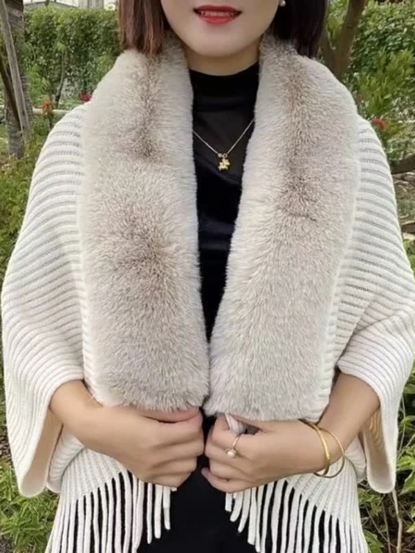 Knitting Thick Women's Loose Shawl 