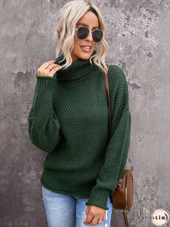 Knitted Turtleneck Pullover Sweater