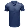 Gioiacombo™ Camicia a maniche corte con colletto Henley tinta unita