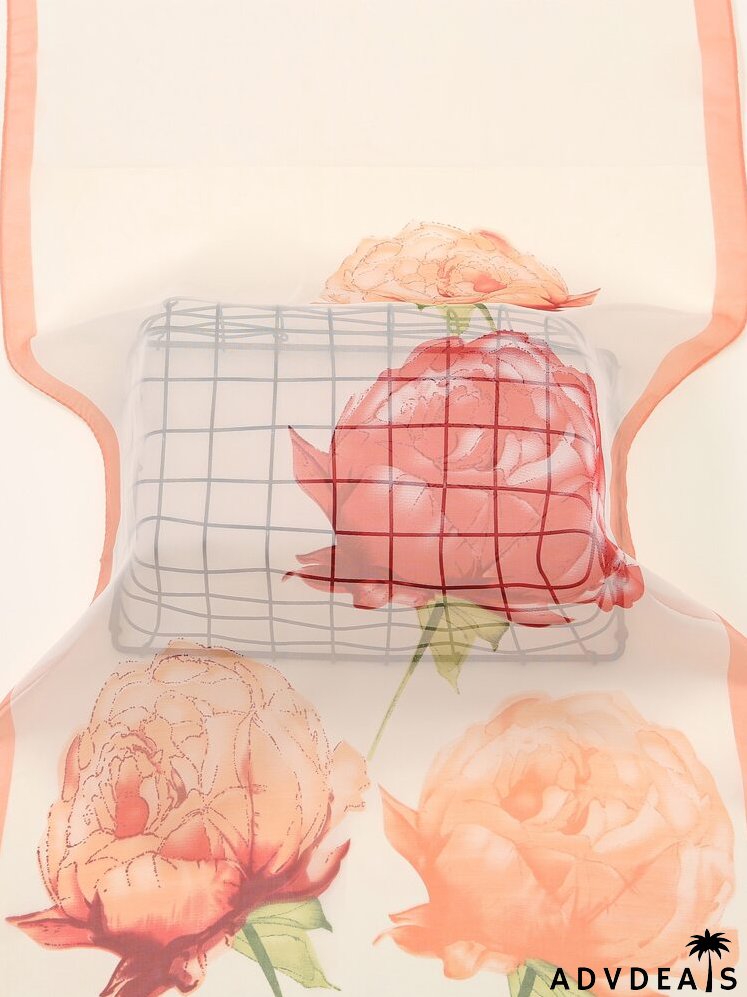 Floral Print Chiffon Scarf