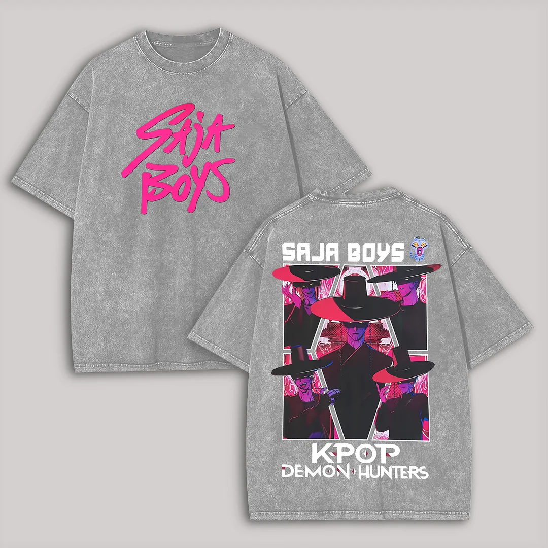 Saja Boys Printed Unisex Washed T-Shirt