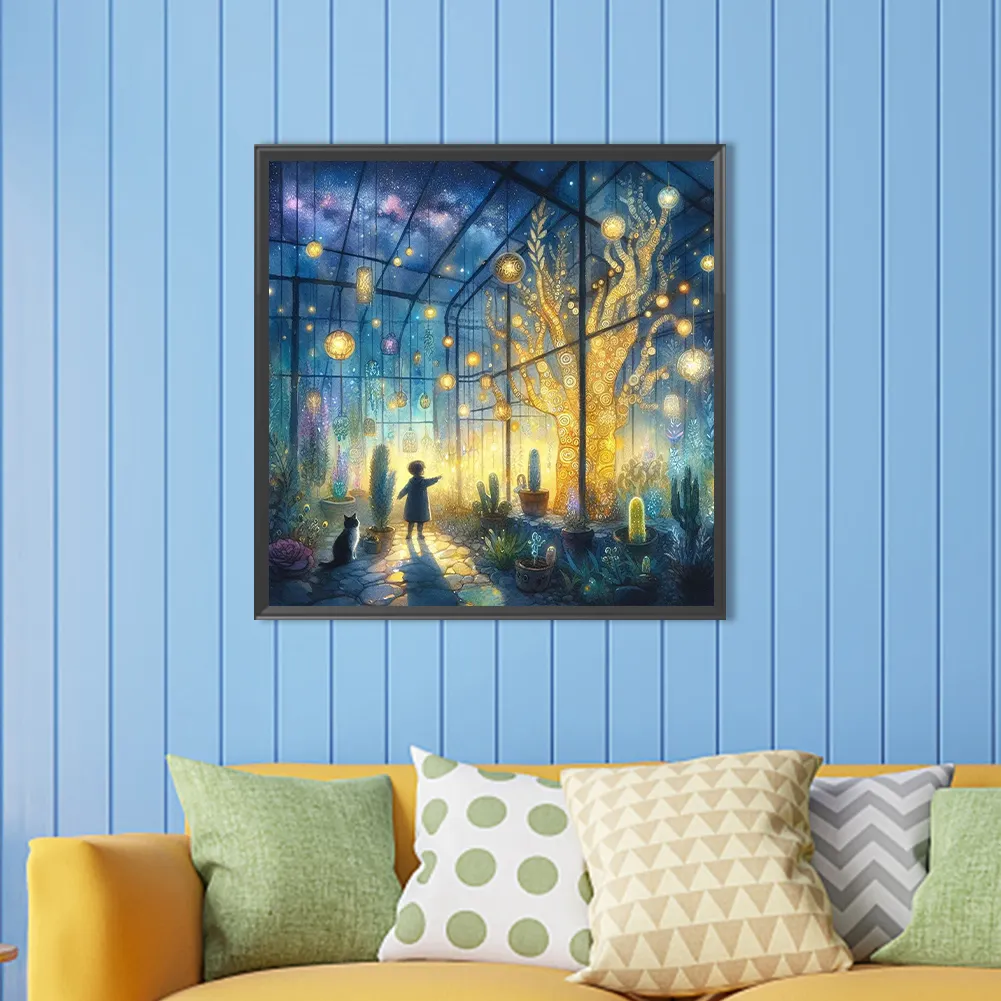 Partial AB Diamond Painting - Full Round Drill - Flower Room(Canvas|45*45cm)