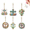 6Pcs Diamond Painting Double Sided Easter Cross Diamond Painting Art Keyring