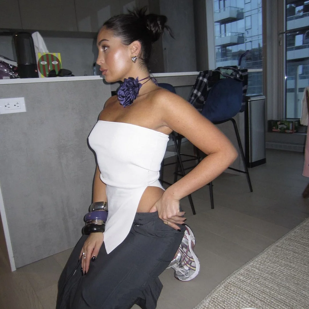 Uveng Spring And Summer Explosion Women's Clothing Irregular Open Fork Bra Tsets