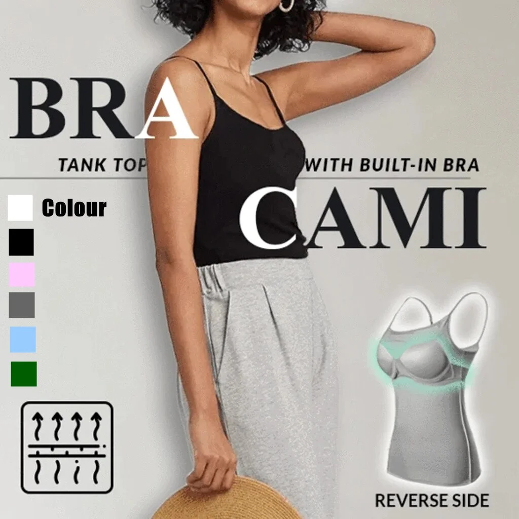 WOMEN'S COOL FLOWY BRA CAMI WITH BUILT-IN CUPS