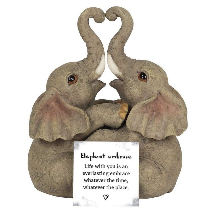 Animal Love Couple Cuddling Pair Figurine Ornament Home Decor - vzzhome