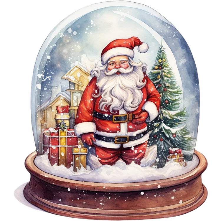 Santa Crystal Ball 30*30CM(Canvas) Full Round Drill Diamond Painting gbfke