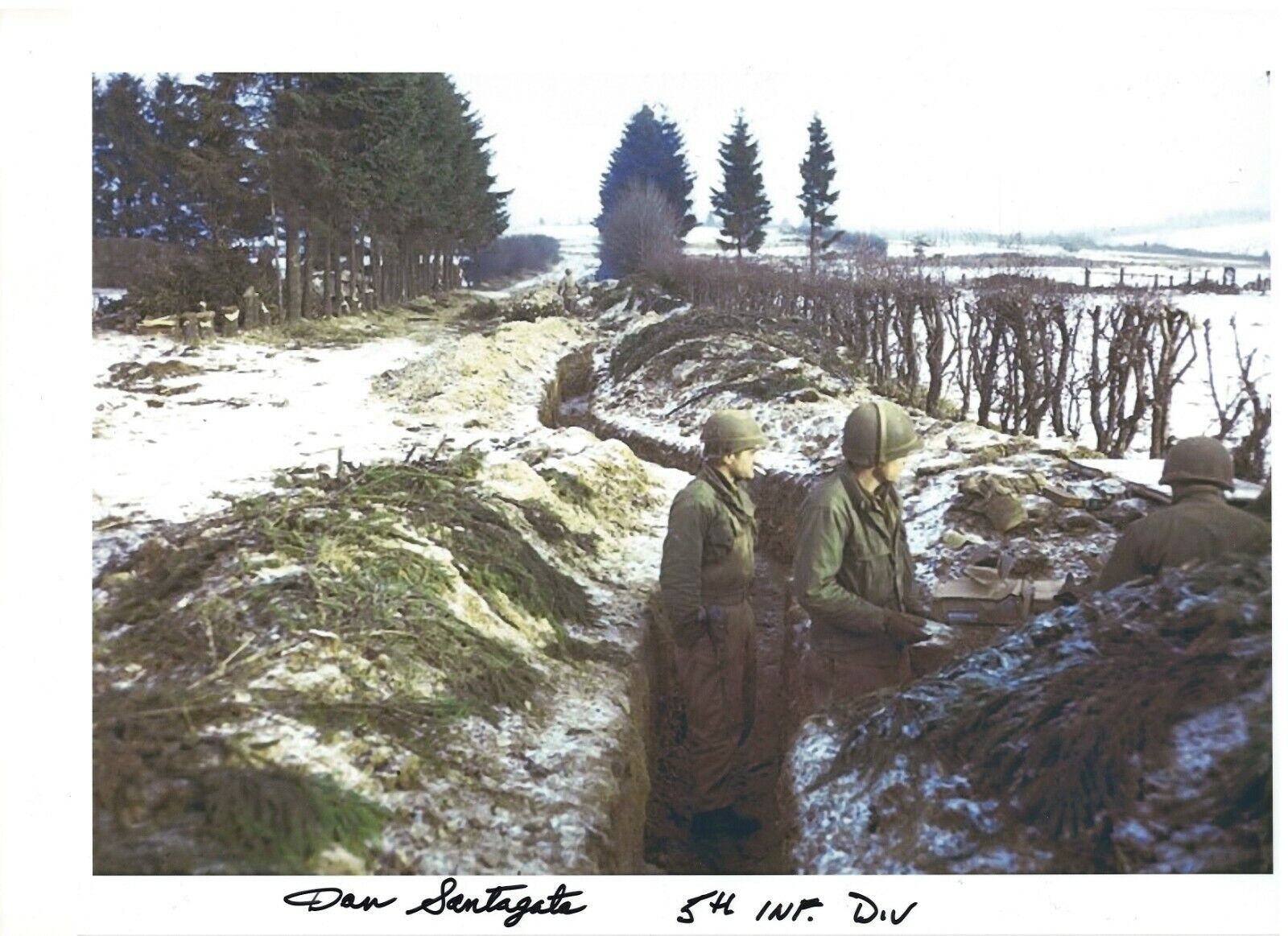 DAN SANTAGATA 5TH INFANTRY DIVISION BATTLE OF THE BULGE VET RARE SIGNED Photo Poster painting