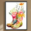 Diamond Painting -DIY Round Drill Flower Boots