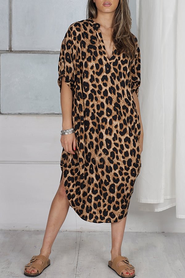 Leopard Dot Print Resort Bikini Sun Shirt