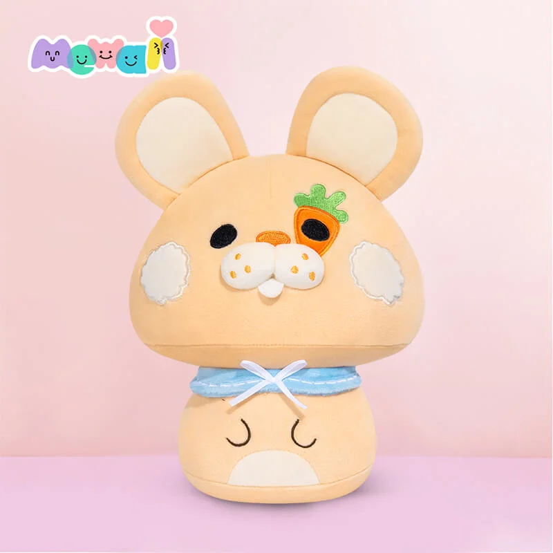 Mewaii® Mushroom Family Farm Sleepy Bunny Kawaii Plush Pillow Squish Toy