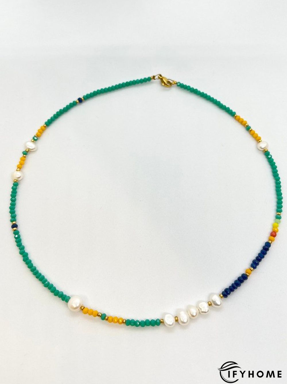 Boho Vacation Beaded Pearl Necklace Beach Dress Top Matching Jewelry | IFYHOME