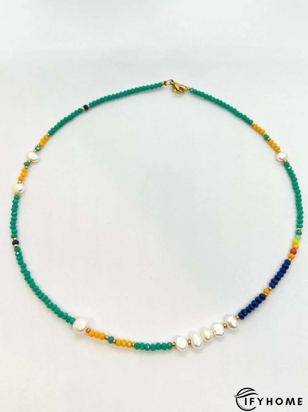 Boho Vacation Beaded Pearl Necklace Beach Dress Top Matching Jewelry | IFYHOME