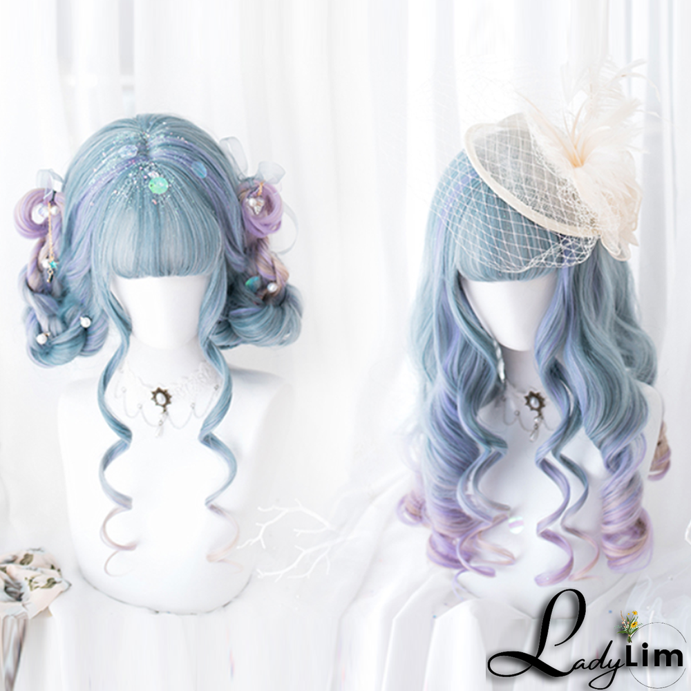 Lolita Gradient Color Long Curly Wig