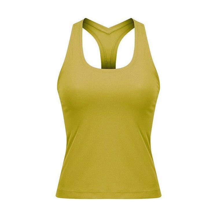 RACERBACK Four-Way Stretchy Yoga Gym Running Tank Tops Women Buttery-Soft Naked-Feel Plain Fitness Sport Workout Vest