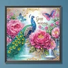 Pfau und Blumen - speziell geformtes Diamond Painting - 30*30cm