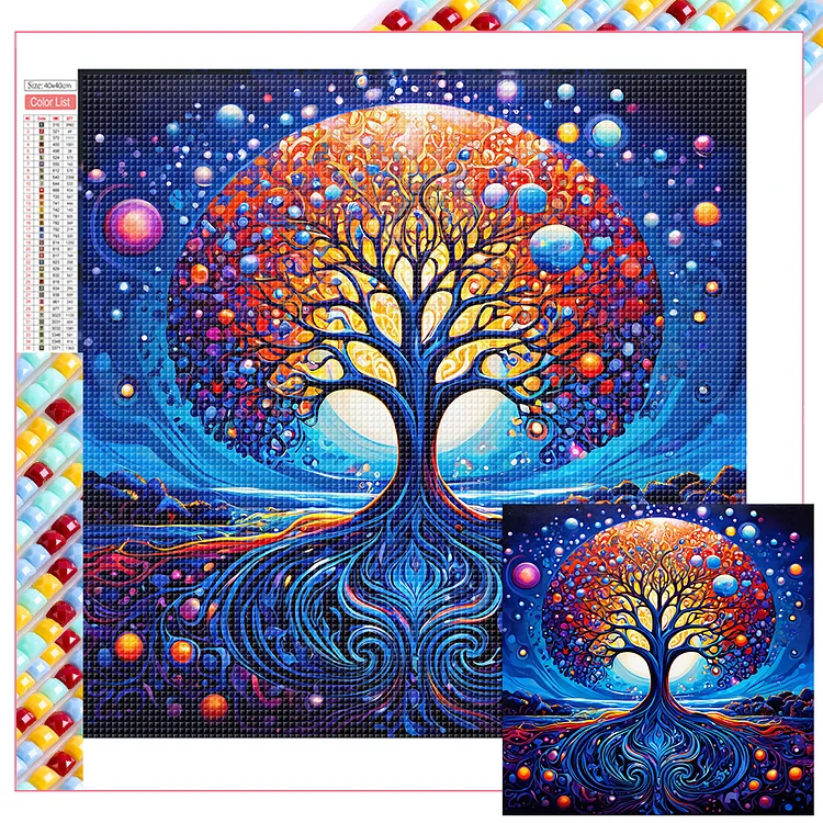 Tree 40*40CM (Canvas) Full Square Drill Diamond Painting gbfke