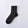 3D Jacquard Floral Medium Height Women Socks 10 Pairs