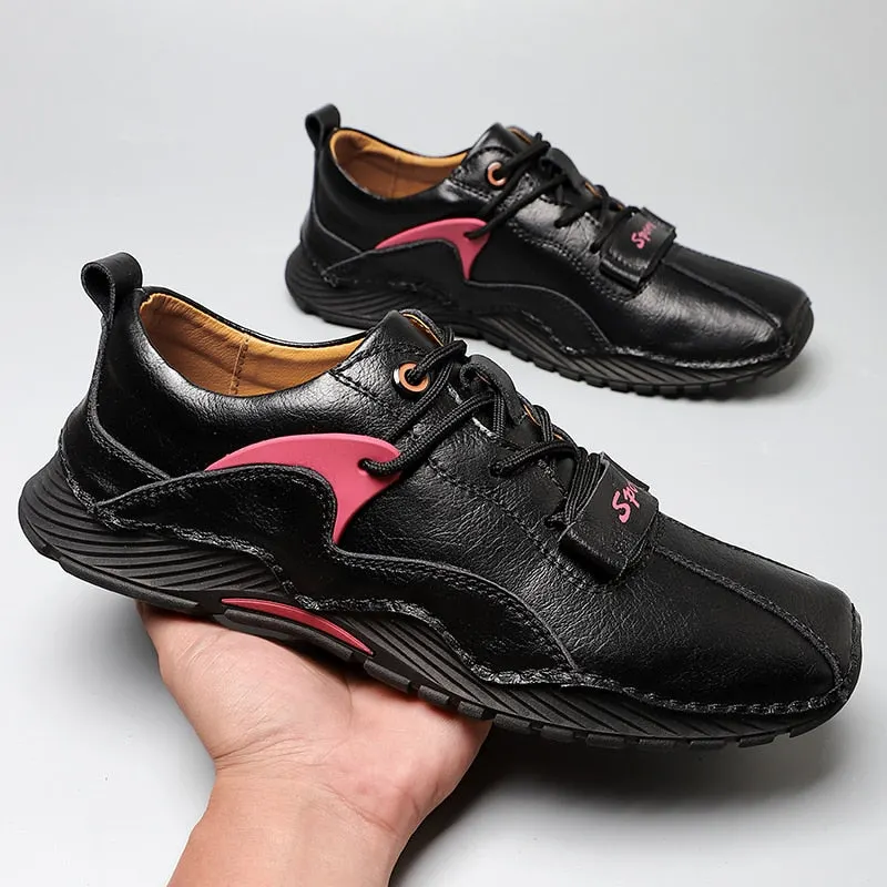 Nine o'clock Vintage Men Casual Shoes Fashion Soft Comfort Male Footwear Outdoor Anti-skid Breathable Sneakers Autumn Lace-up