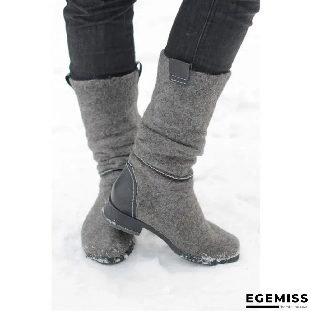 Comfortable Low Heel Suede Boots | EGEMISS