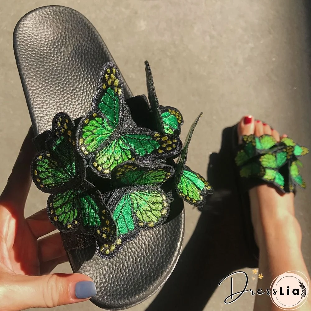 Chic Butterfly Decorated Slipper