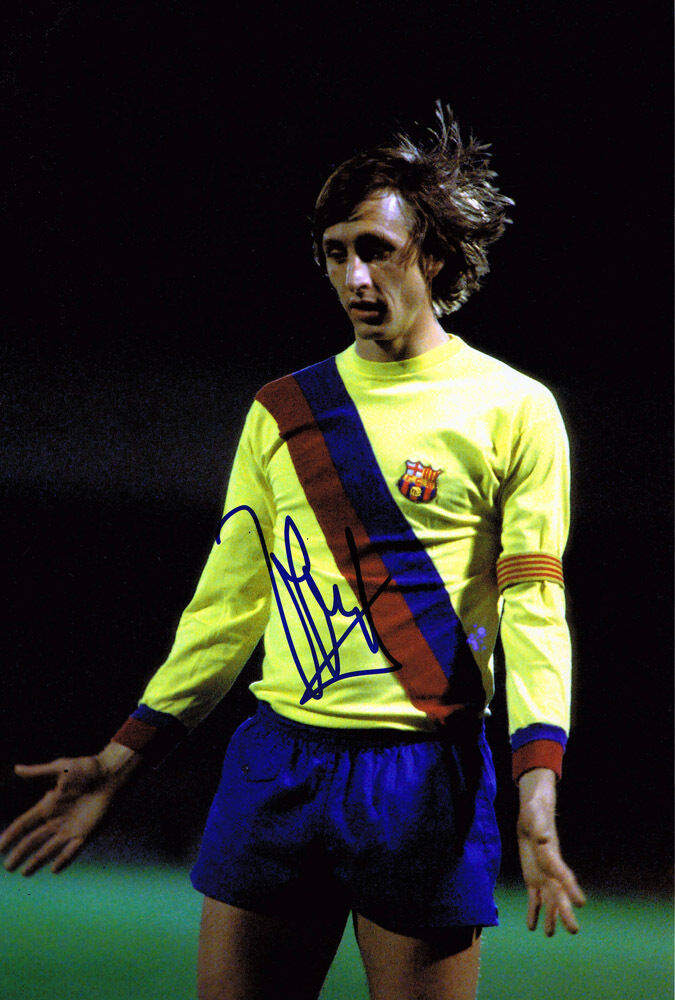 Johan Cruyff SIGNED Dutch Football Legend 12x8 Photo Poster painting AFTAL COA