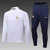 2023 France Half-Pull Training Suit White Football Shirt 1:1 Thai Quality Set