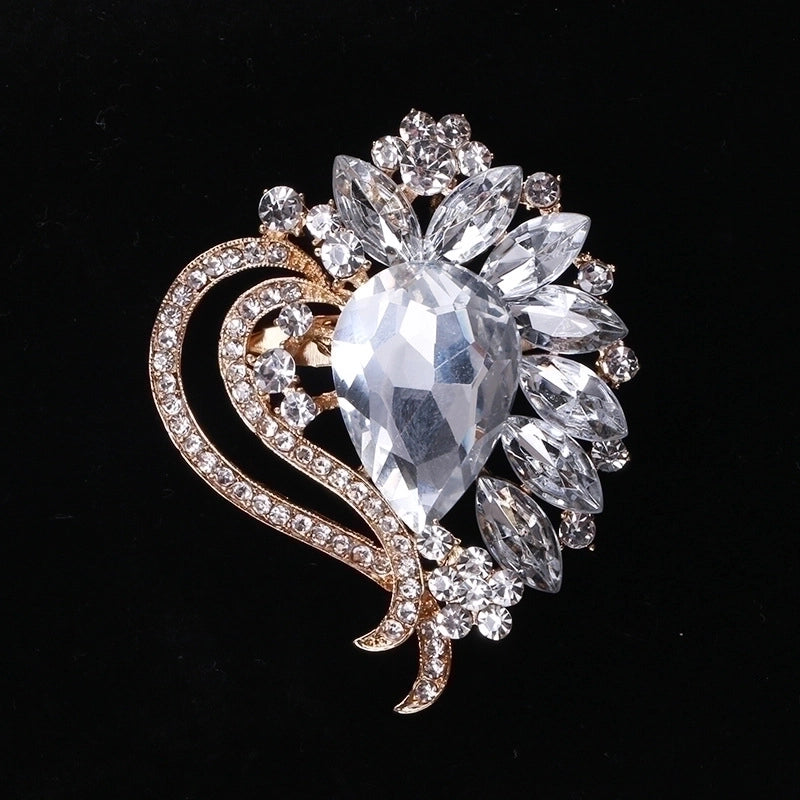 Pin Flower Alloy Inlay Glass Women’s Brooches