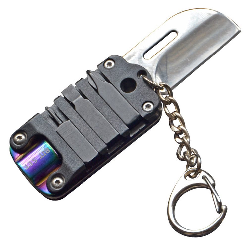 

Multi-Function Mini Screwdriver Bit Folding Knife Outdoor EDC Keychain Tool, 501 Original