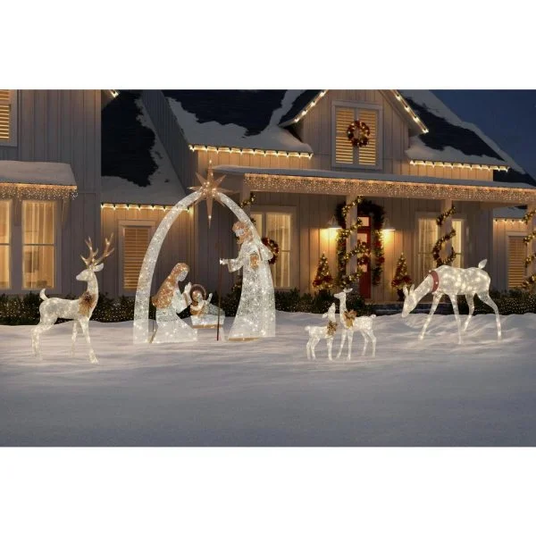 🔥kukelife🔥Christmas-10 ft led giant nativity scene set