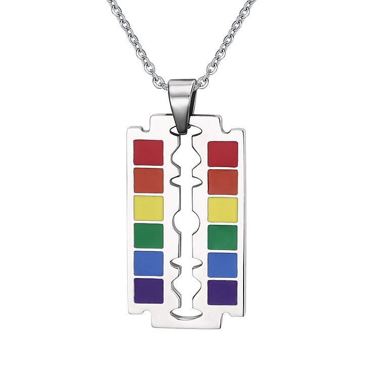 LGBT Gay Pride Jewelry Rainbow Pendant Necklace