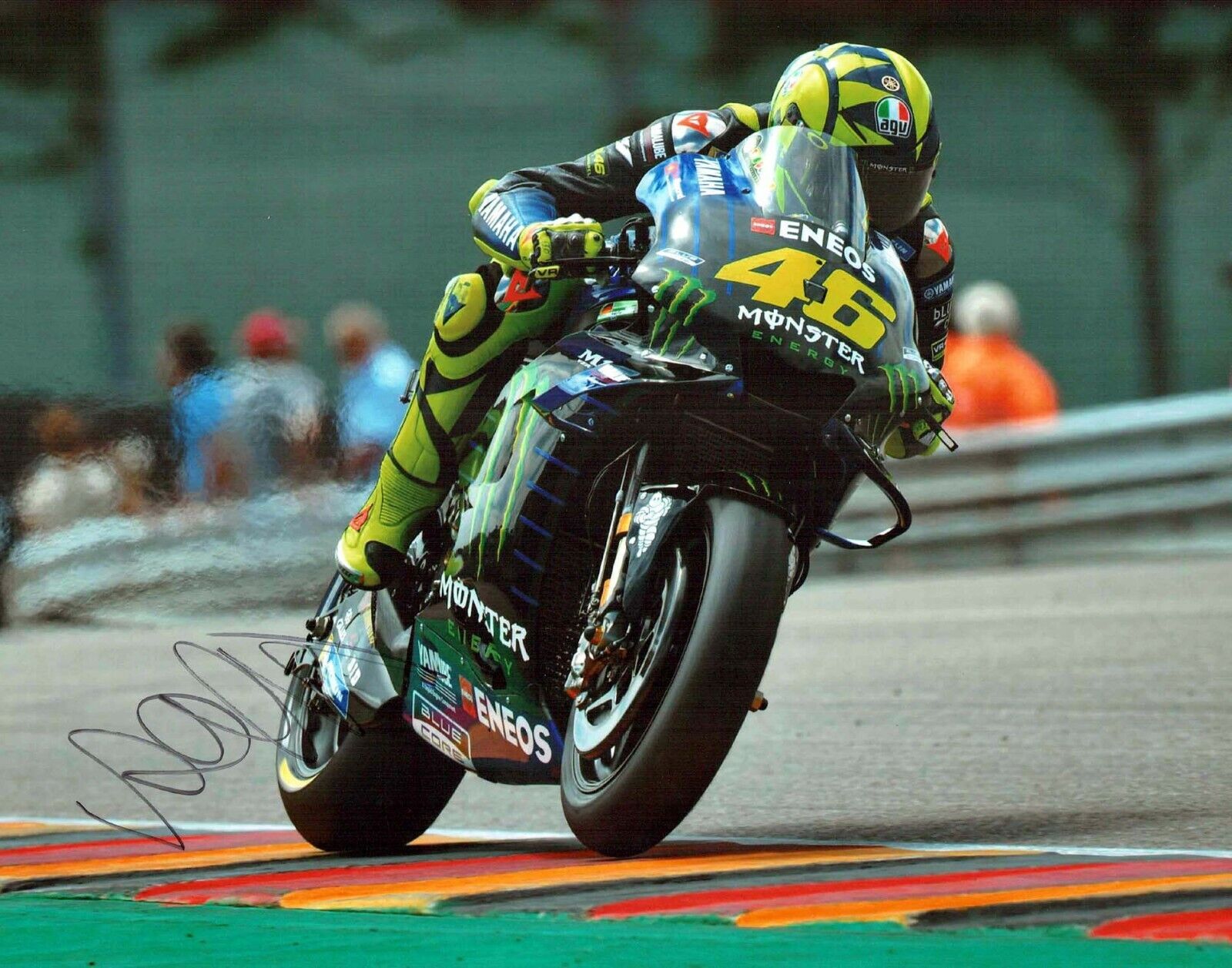 VALENTINO ROSSI Autograph 2019 SIGNED 14x11 Yamaha Photo Poster painting 9 AFTAL COA VR46 Vale