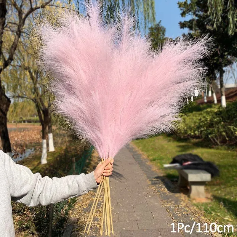 1Pcs Artificial Pampas Grass Home Room Decor Simulation Reed Flower Bouquet DIY Wedding Decoration Birthday Party Supplies