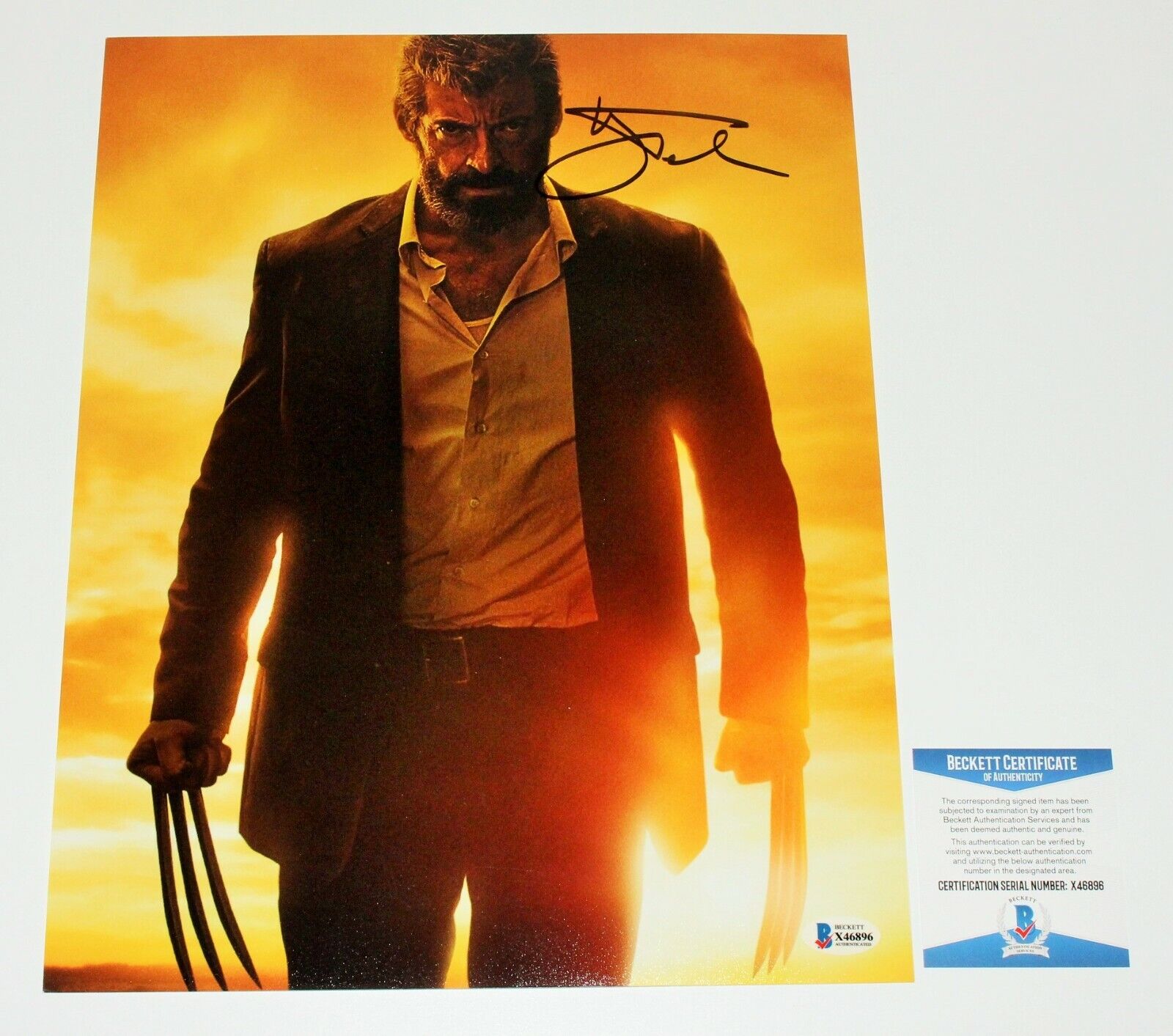 ACTOR HUGH JACKMAN SIGNED WOLVERINE 11x14 MOVIE Photo Poster painting BECKETT COA LOGAN X-MEN