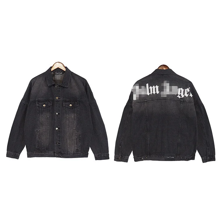 Palm Angle Jacket Palm Angels Letter Logo Printing Washed Do the Old Cowboy Men and Women