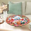 (US Local)Diamond Painting Wooden Serving Tray Decorative Diamond Painting Dining Plate(G)
