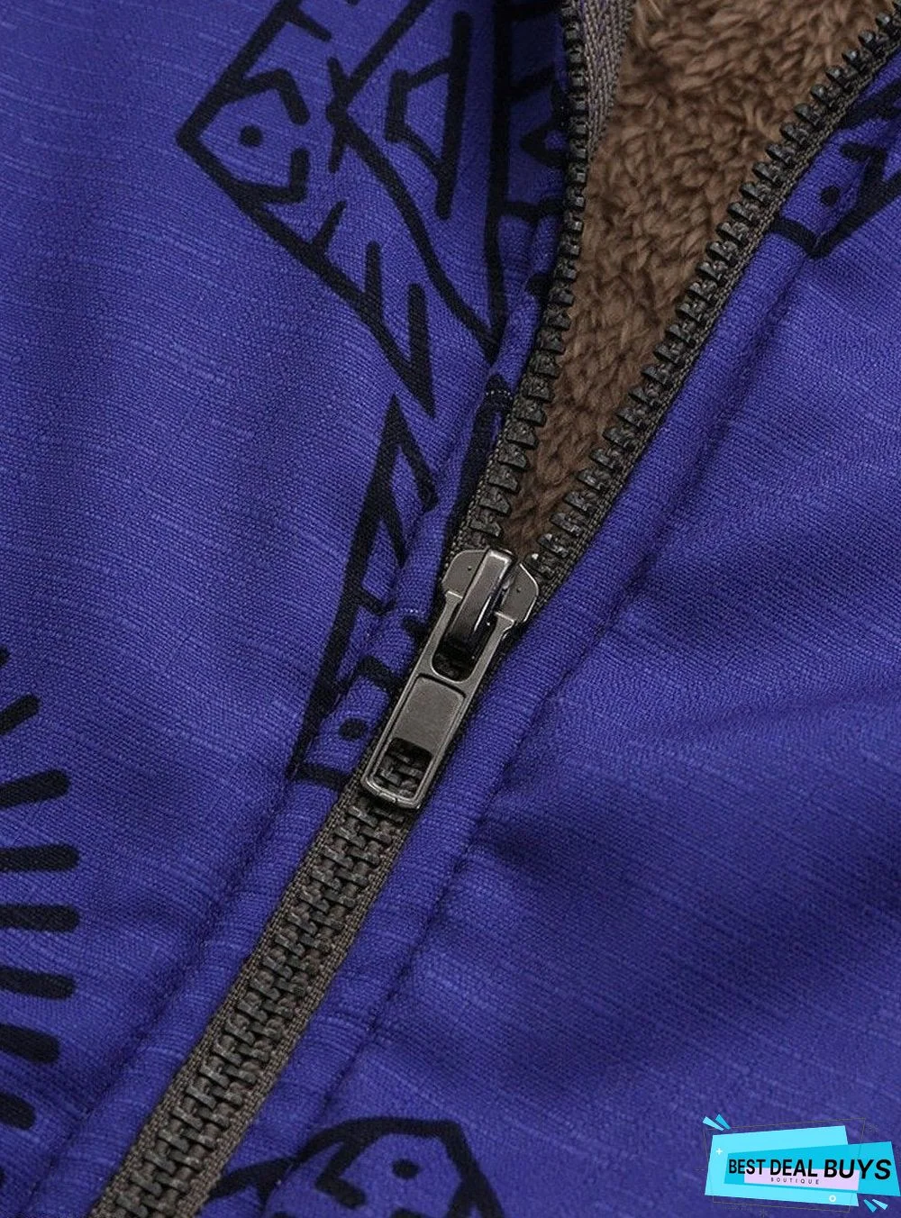 Hooded Abstract Print Coat