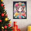 >SALE<5D DIY Full Round Drill Diamond Painting Flower and Girl Kit Home Decor 50x60cm